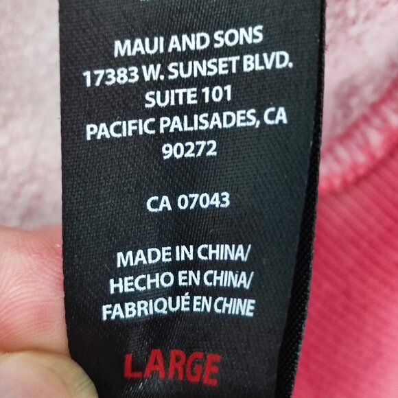 Maui and Sons pull over hoodie men's size L tie-dye white & salmon pink kangaroo - Picture 7 of 13